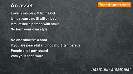 hasmukh amathalal - An asset