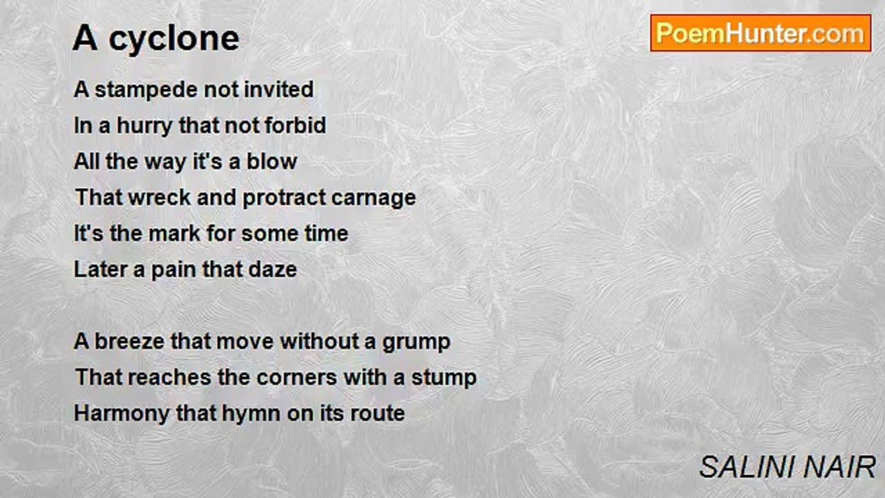 SALINI NAIR - A cyclone