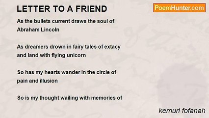kemurl fofanah - LETTER TO A FRIEND