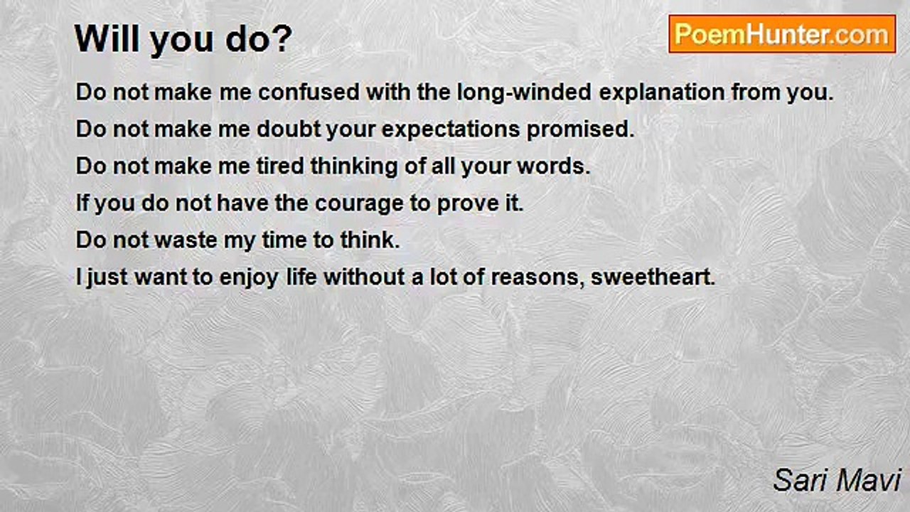 Sari Mavi - Will you do?