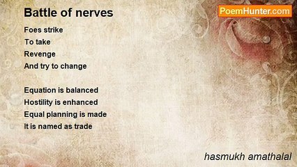 hasmukh amathalal - Battle of nerves