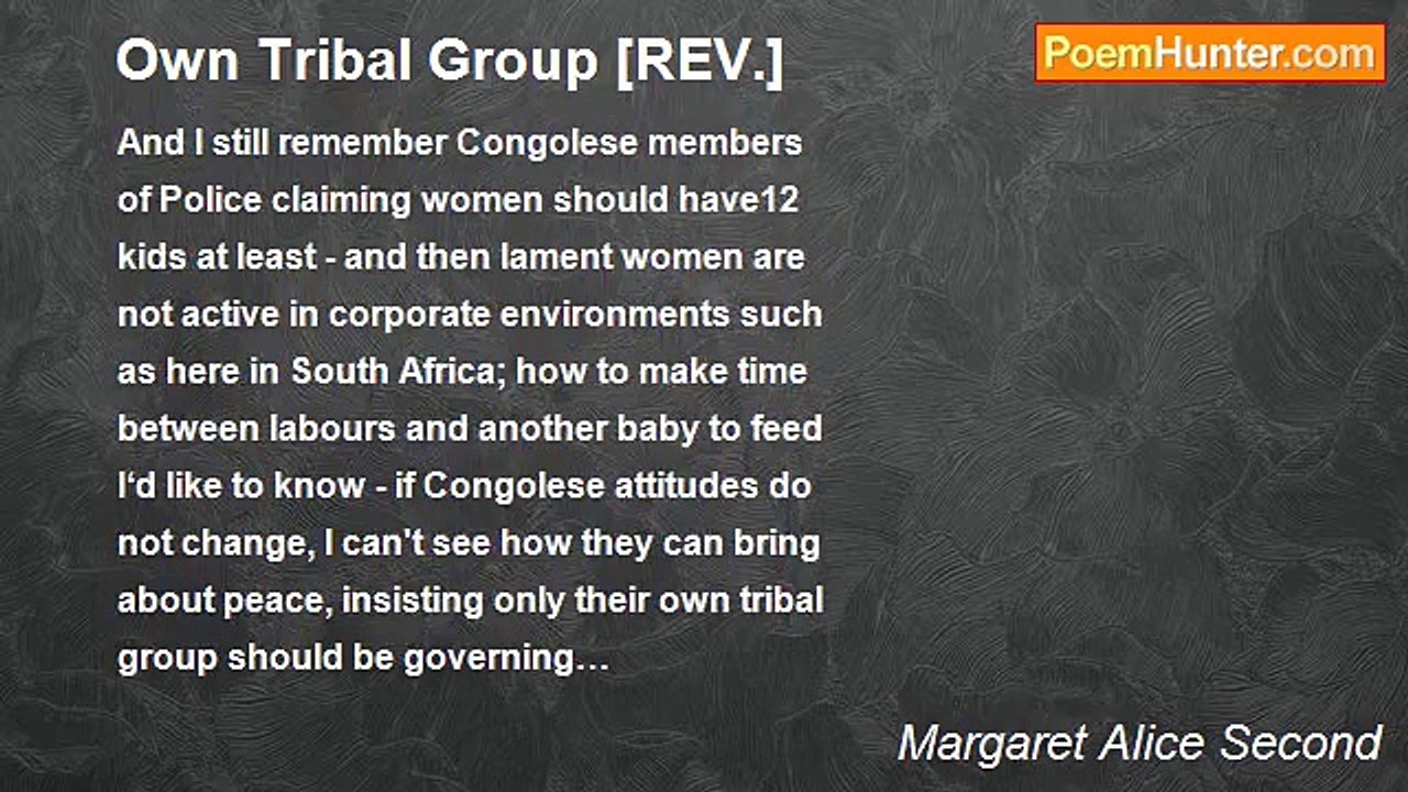 Margaret Alice Second - Own Tribal Group [REV.]