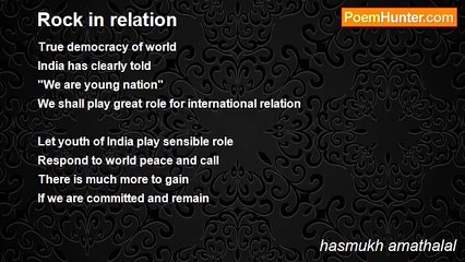 hasmukh amathalal - Rock in relation