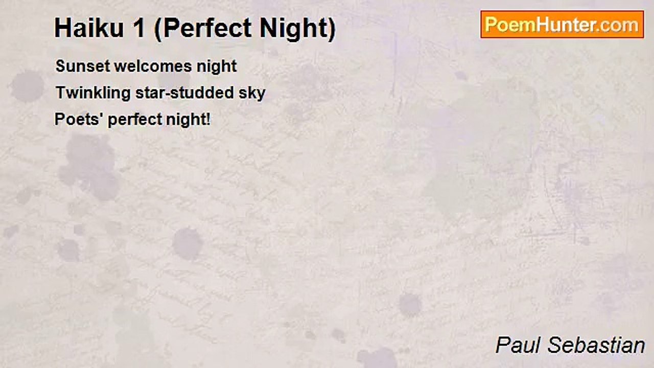 Paul Sebastian - Haiku 1 (Perfect Night)