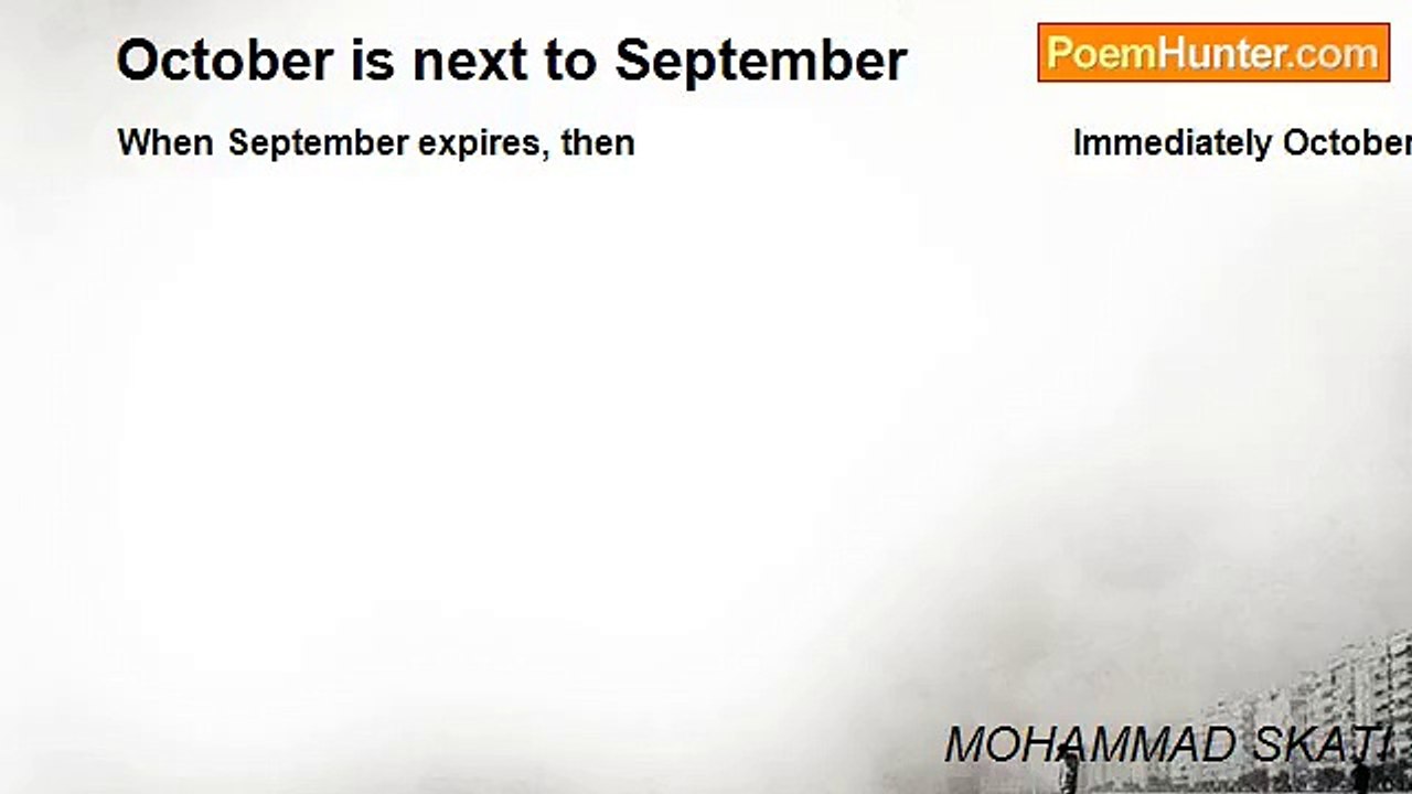 MOHAMMAD SKATI - October is next to September