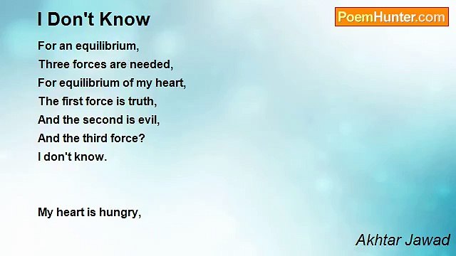 Akhtar Jawad - I Don't Know