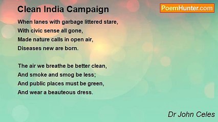 Dr John Celes - Clean India Campaign (Swachh Bharat)