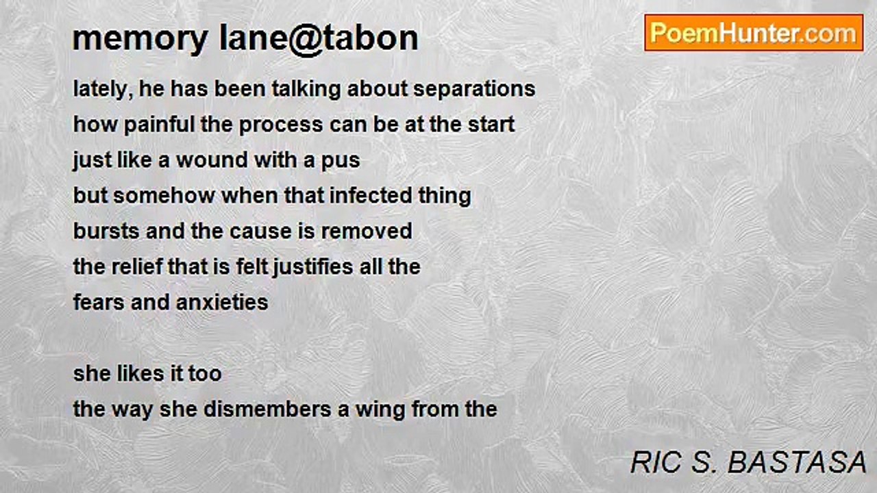 RIC S. BASTASA - memory lane@tabon