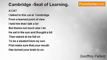 Geoffrey Fafard - Cambridge -Seat of Learning.