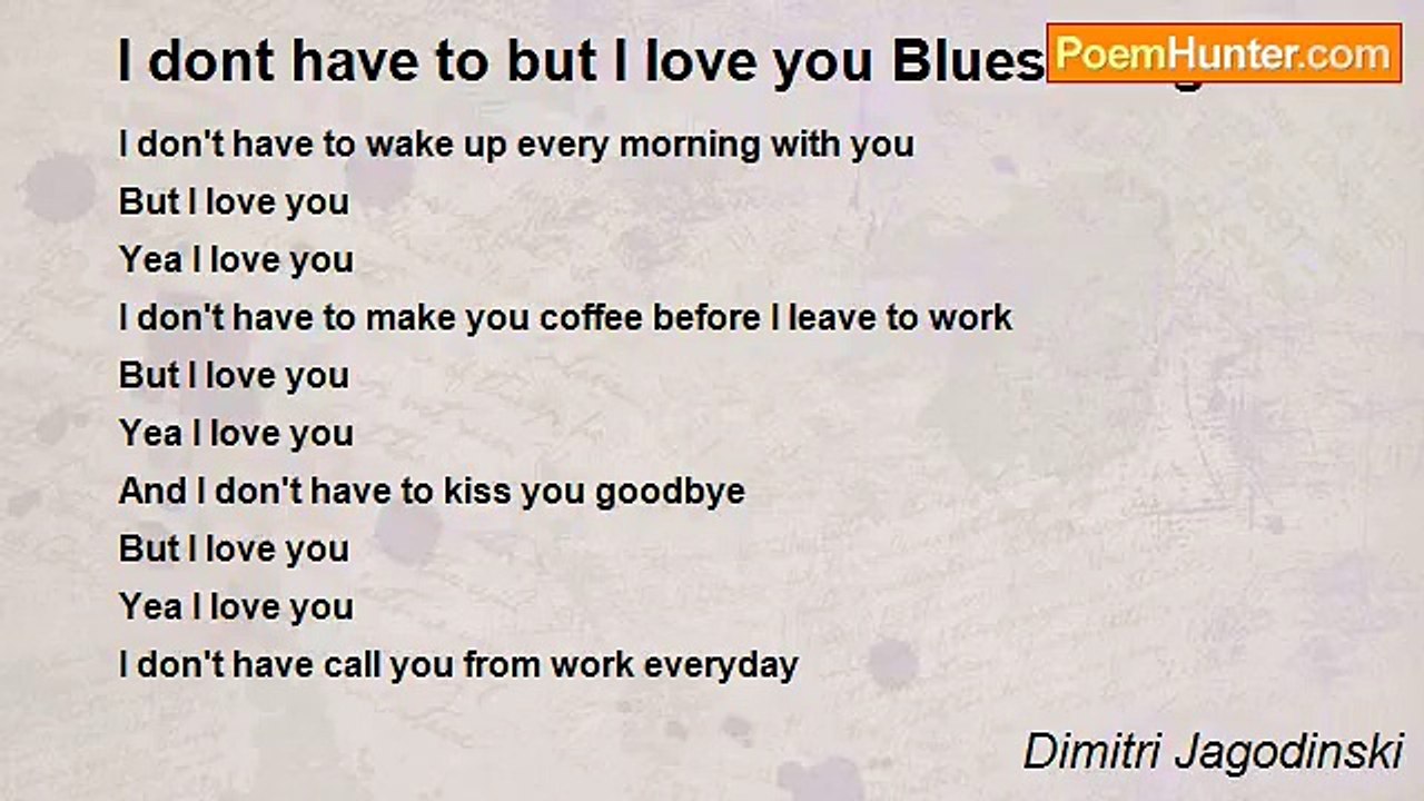 Dimitri Jagodinski - I dont have to but I love you Blues Song