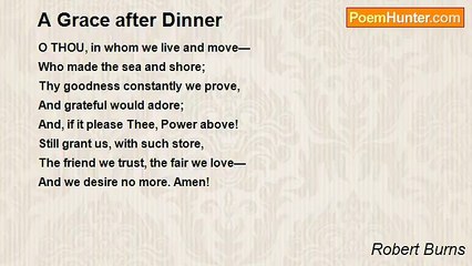 Robert Burns - A Grace after Dinner
