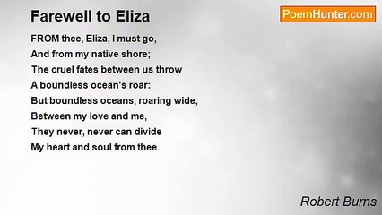 Robert Burns - Farewell to Eliza
