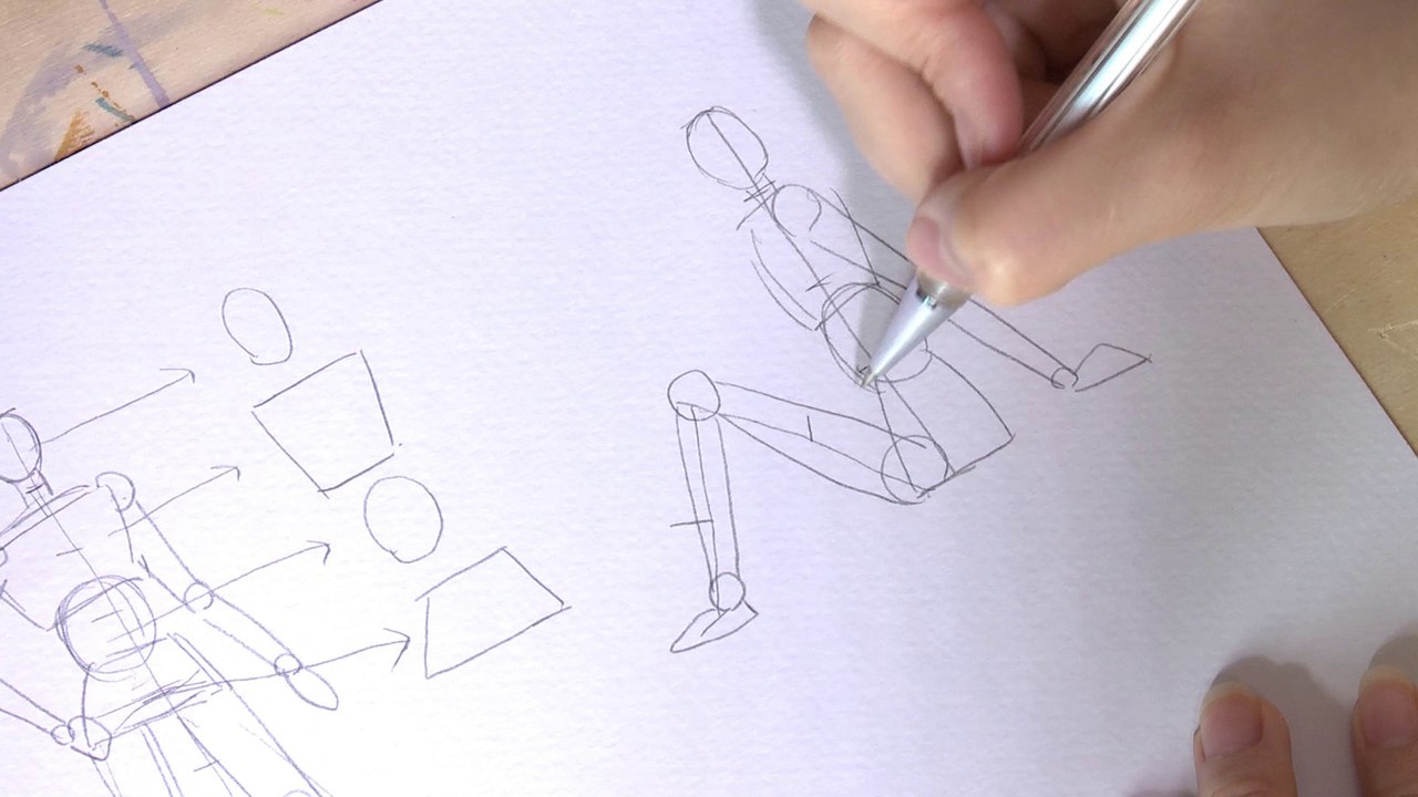 Dessin : Proportions d'un corps assis par terre