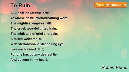 Robert Burns - To Ruin