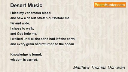 Matthew Thomas Donovan - Desert Music