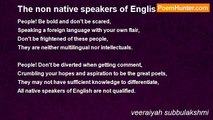 veeraiyah subbulakshmi - The non native speakers of English..