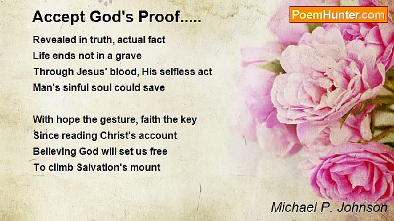 Michael P. Johnson - Accept God's Proof.....