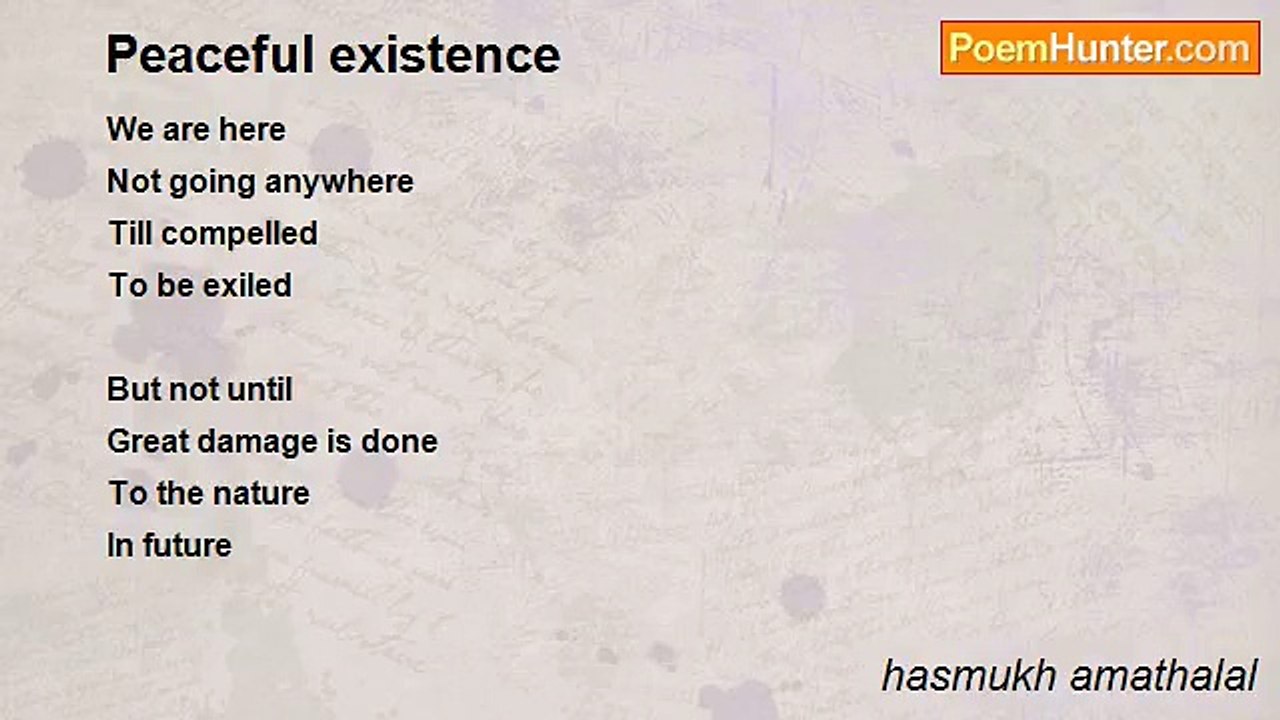 hasmukh amathalal - Peaceful existence