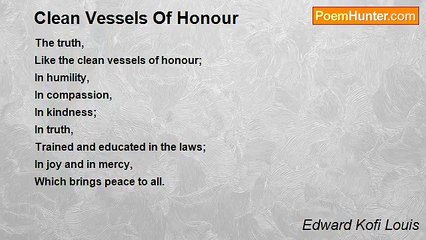 Edward Kofi Louis - Clean Vessels Of Honour
