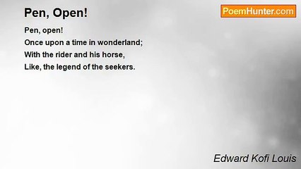 Edward Kofi Louis - Pen, Open!