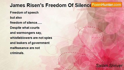 Saiom Shriver - James Risen's Freedom Of Silence