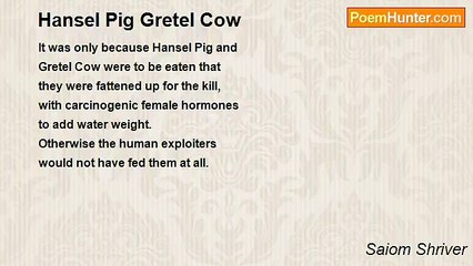 Saiom Shriver - Hansel Pig Gretel Cow