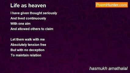 hasmukh amathalal - Life as heaven