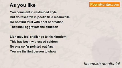 hasmukh amathalal - As you like