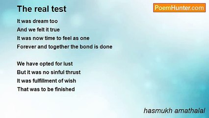 hasmukh amathalal - The real test