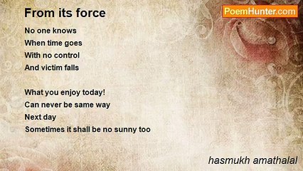 hasmukh amathalal - From Its Force