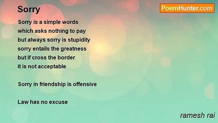 ramesh rai - Sorry
