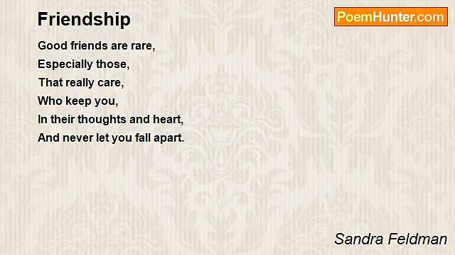 Sandra Feldman - Friendship