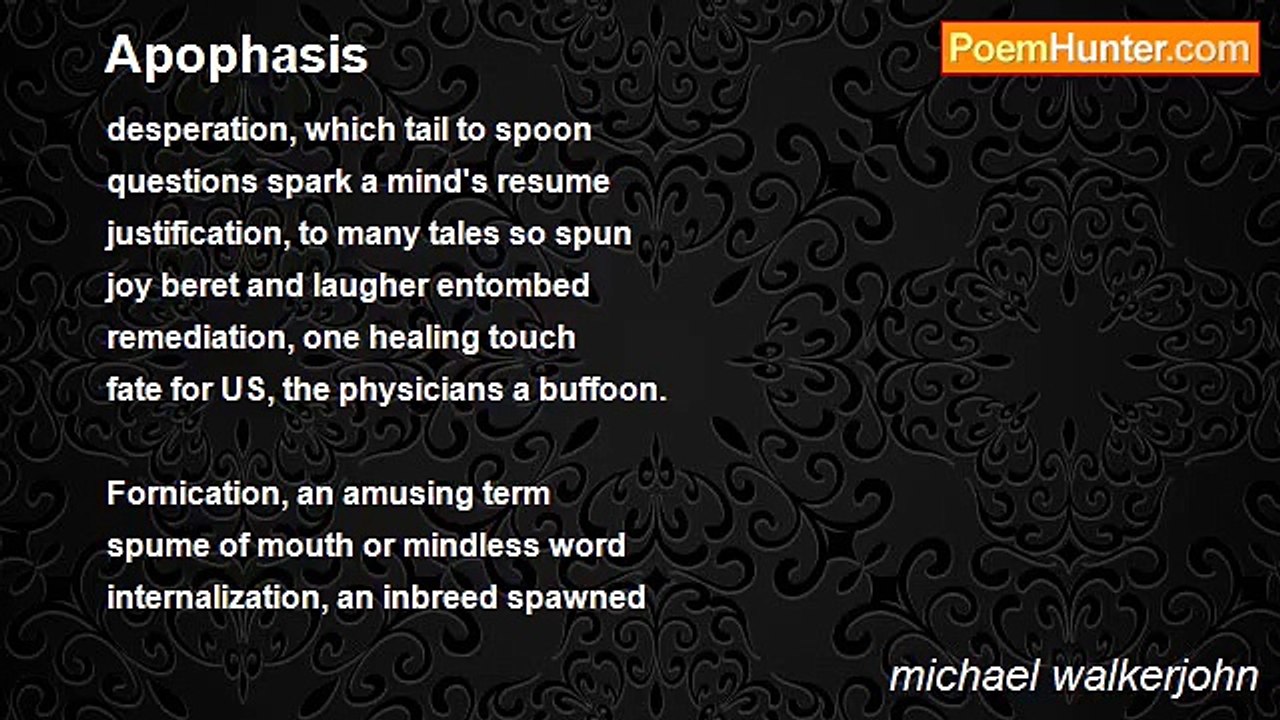 michael walkerjohn - Apophasis