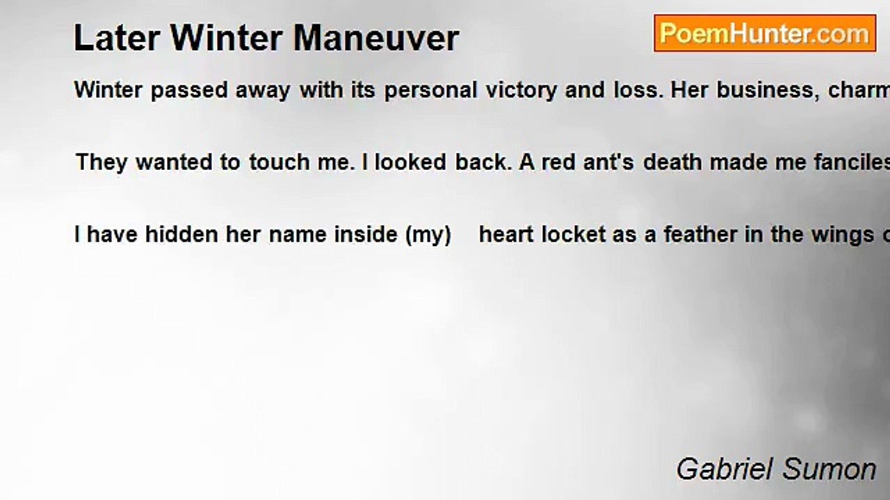 Gabriel Sumon - Later Winter Maneuver