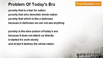 maharshi trivedi - Problem Of Today's Era