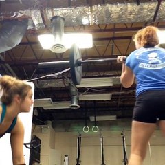 20 rep max front rack walking lunge. 75# probably could have done a little heavier