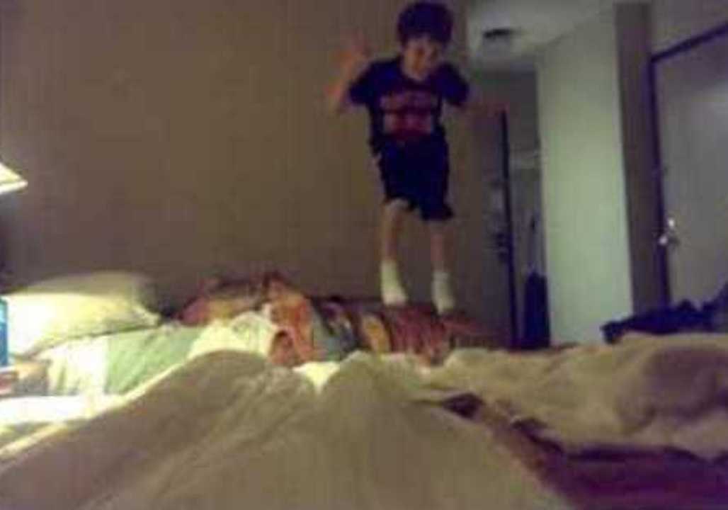 Boy Falls While Playing With Big Brother