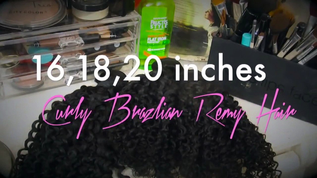 IZIWIG-Hairextensionbuy.comReviews-10"-34 Natural Black Curly 100% Virgin Brazilian Remy Hair 3 Bundles Mixed Length [WVBCYM100I]