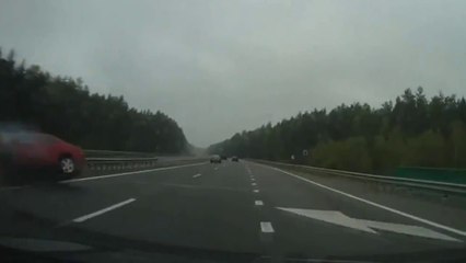 So violent car crash on highway!