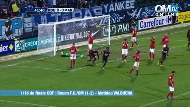 Rouen 1-2 OM : Le but de Valbuena