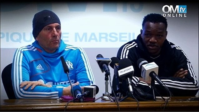 Baup et Mandanda face à la presse