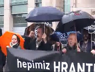 "HRANT'IN ARKADAŞLARI"NDAN DAVA ÖNCESİ ADLİYE ÖNÜNDE EYLEM