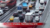 Yağmur, İstanbul trafiğini felç etti