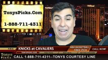 Cleveland Cavaliers vs. New York Knicks Free Pick Prediction NBA Pro Basketball Odds Preview 10-30-2014