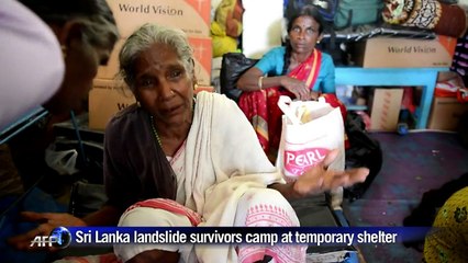 Sri Lanka landslide survivors take refuge in relief camp