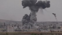 Airstrikes in Kobani as peshmerga prepare to take on Islamic State
