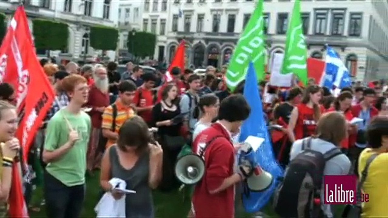 Manifestation à Bruxelles par solidarité avec les étudiants québécois