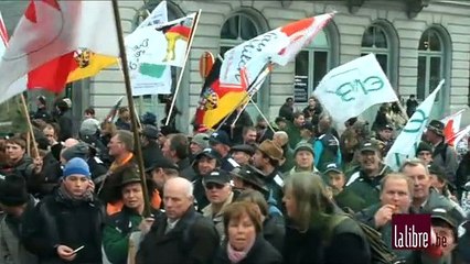 Manifestation des producteurs de lait à Bruxelles