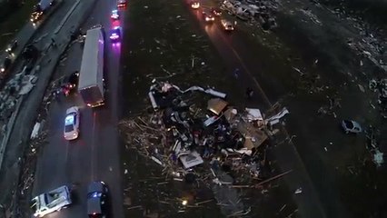 Vidéo aérienne des dégâts causés par la tornade