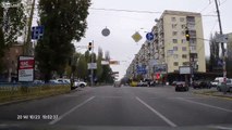 Speeding Red Light Runner Nearly Takes Out Pedestrians